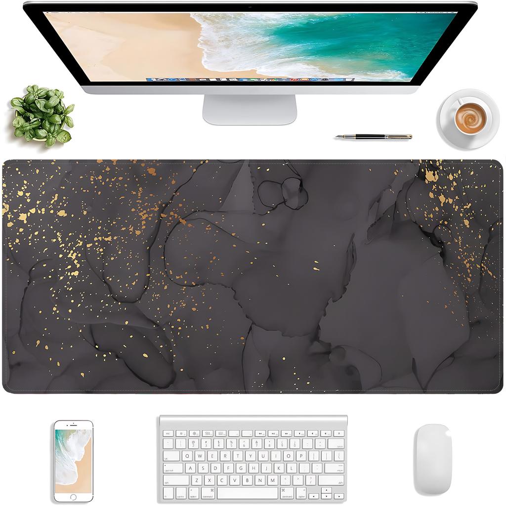 Black Gold Textured Mouse Pad Notebook Ip Computer Office Game Non-slip Rubber New Large Table Mat