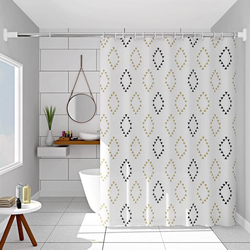 Bathroom Thickened Curtain Cloth MildewProof Waterproof Shower Curtain Set Free Punching Bathroom Partition Curtain Door Curtain Window