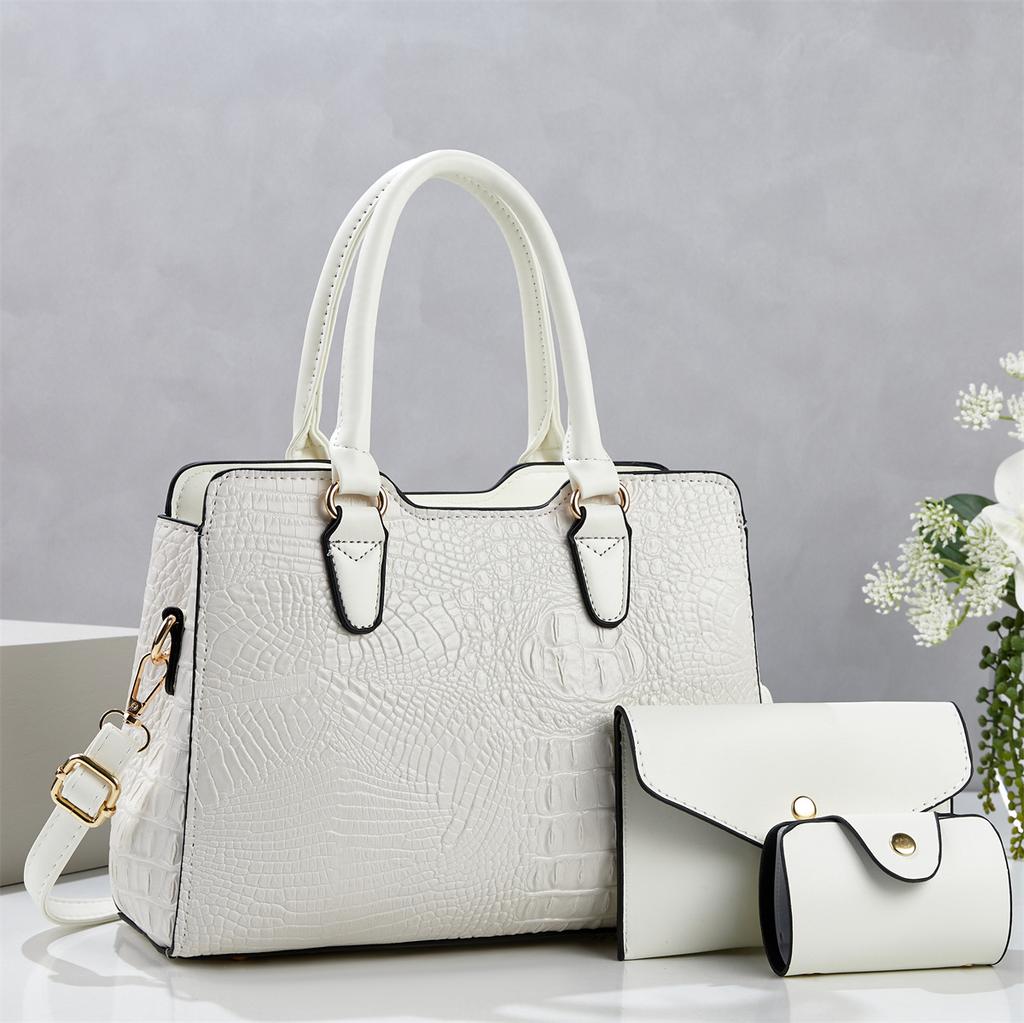 2026 New 3pcs/Set Mother-Daughter Alligator HandbagS Women's Shoulder Crossbody Bag Multi-Piece Crocodile Pattern tote bag