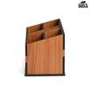 Fernbedienungshalter mit 5 Fächern Holz-Fernbedienungshalter für Wohnzimmer, TV und Klimaanlage Schreibwaren-Organizer 5 in 1 Ideal für Zuhause und Büro (Brauner Schmetterling)