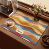 Pastel Color Block Drying Mat Patchwork Print Waterproof Non Slip Pad For Coffee Bar Kitchen Worktop Decor Kitchen Mat