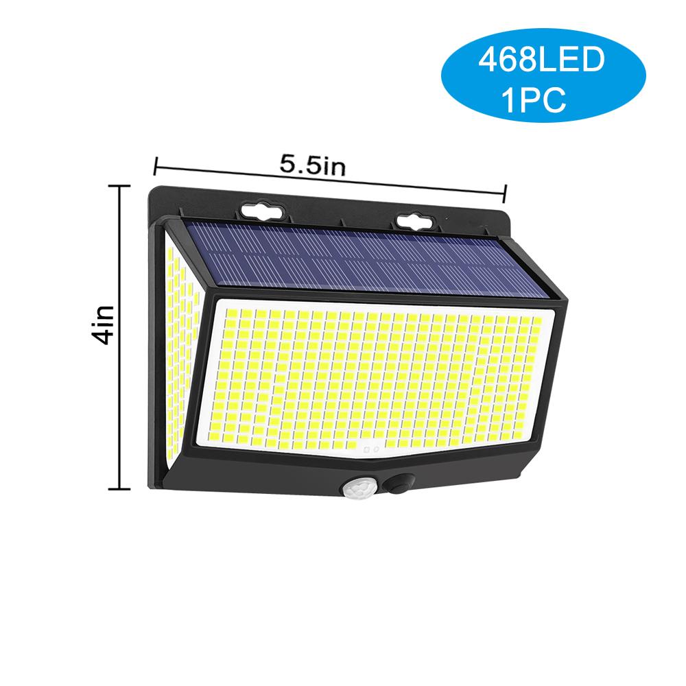 Outdoor Solar Motion Sensor Lights 468/528 LED Waterproof Solar Security Wall Lights for Garden Patio Pool Yard Fence Driveway