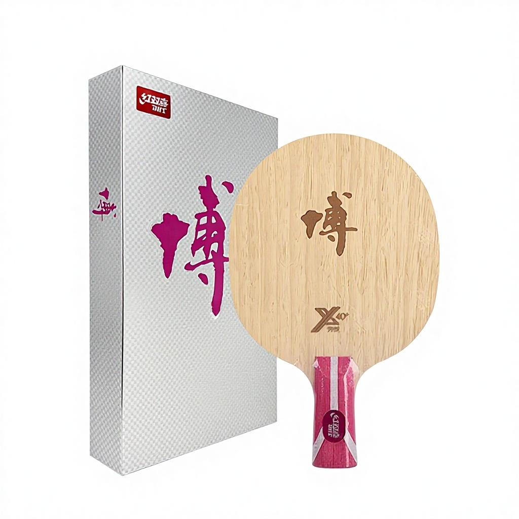 DHS Bo2X Series Fang Bo 7-layer Pure Wood Carbon Fiber Table Tennis Blade with Pimples in Rubber Fast Attack