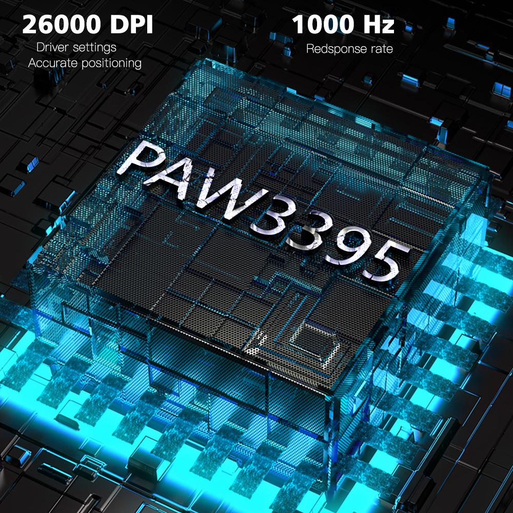 

DARMOSHARK M3 2.4G Wireless Gaming Mouse Triple Modes 2.4G/Bluetooth-compatible 5.0/Wired 50g Ultralight Computer Mouse PAW3395 Sensor for PC Laptop White