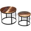 Day and Night - Day and Night Round Coffee Table 2 Units Recycled Solid Wood 40cm/50cm