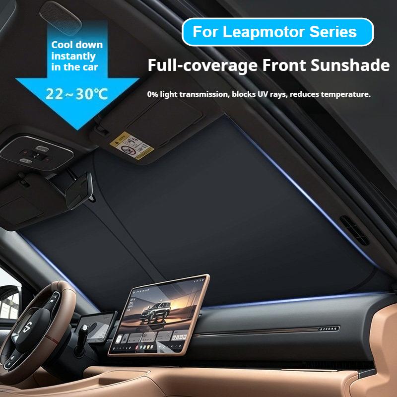 Car Front Windshield Sunshade for Leapmotor C10 C11 C16 B10 B01 T03 Lafa5 B03X A10 Double-layer Heat Insulation Sunshade Panel