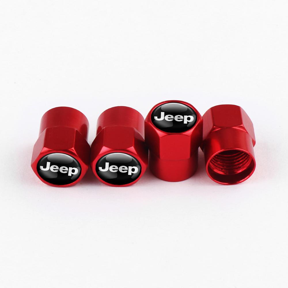 For Jeep 4Pcs Car Wheel Tire Valve Cap Stem Cover Dust Auto Accessories For JEEP Renegade Patriot Weangler Cherokee Compass C