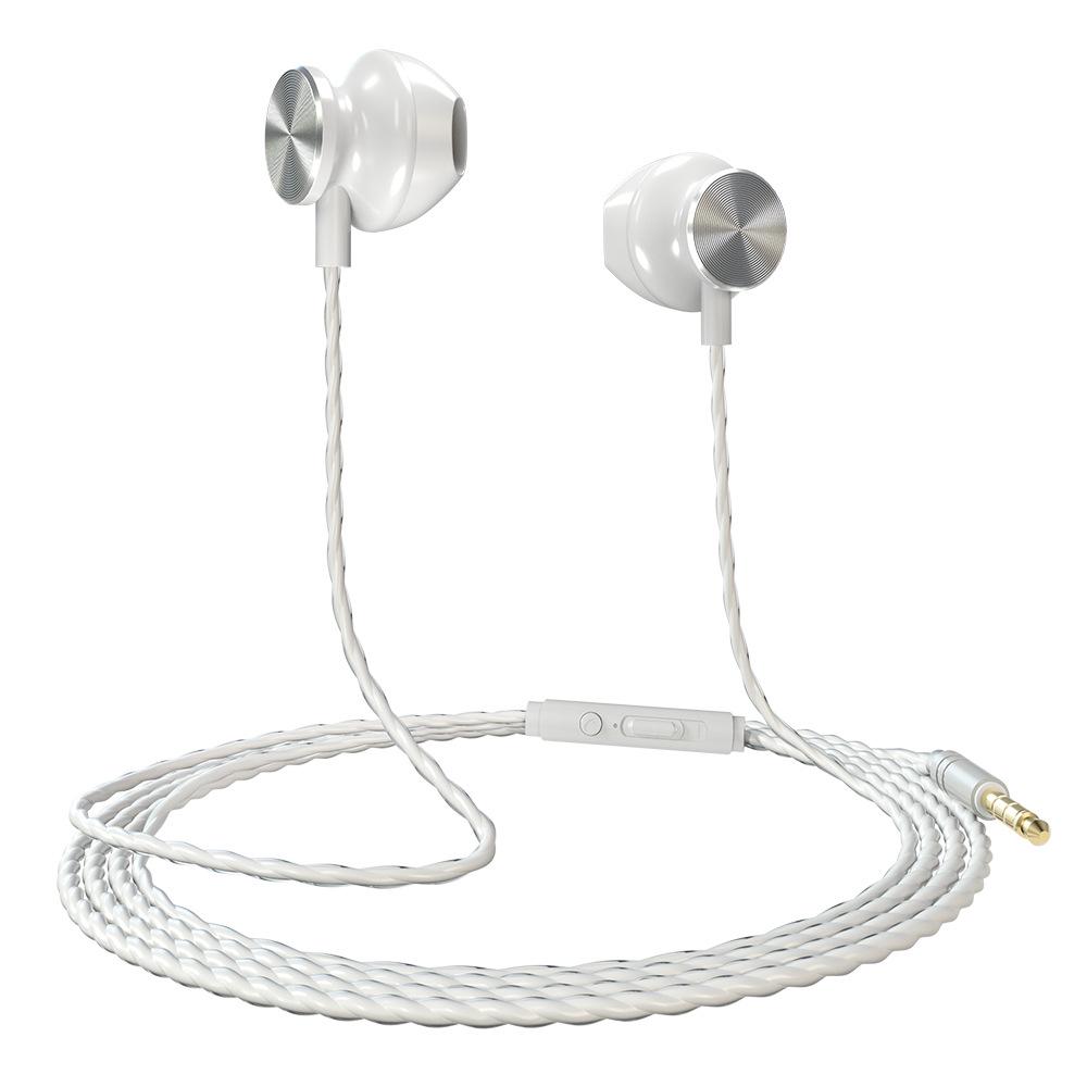 

In-Ear Wired Earphones with Mic for High-Quality Sound: Ideal for KTV, Gaming, Mobile, and Computer Use срібний/білий