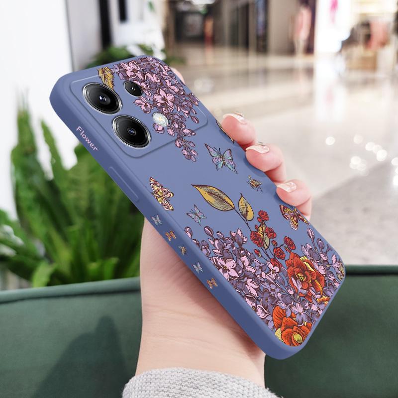 Nostalgic Flower Phone Case For Xiaomi Poco X7 X6 F6 M6 M5 M5S F5 X5 F4 X4 M4 F3 M3 X3 Pro 4G 5G GT Silicone Cover