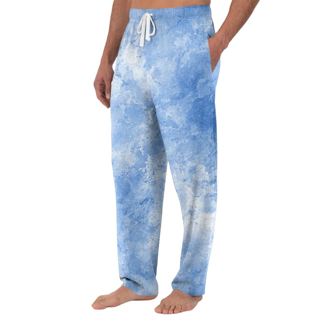 Pantalon décontracté pour homme en tricot avec poche et imprimé tendance, pantalon de pyjama