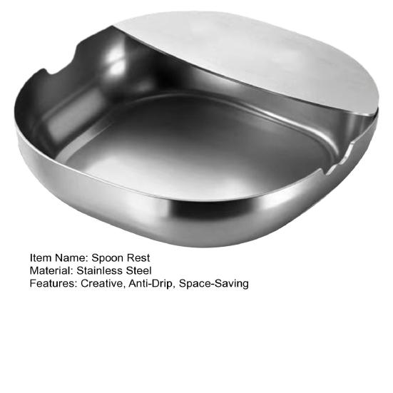 Stainless Steel Spoon Rest Space-Saving Kitchen Utensil Holder with Anti-Drip Design Rust-Resistant 304 Stainless Steel Spoon Rack for Spoons Tongs