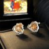 Comfort Fit French Cufflinks Copper Crafted Rose Pattern Shirt Sleeve Button Elegant Option for Various Occasion Wear