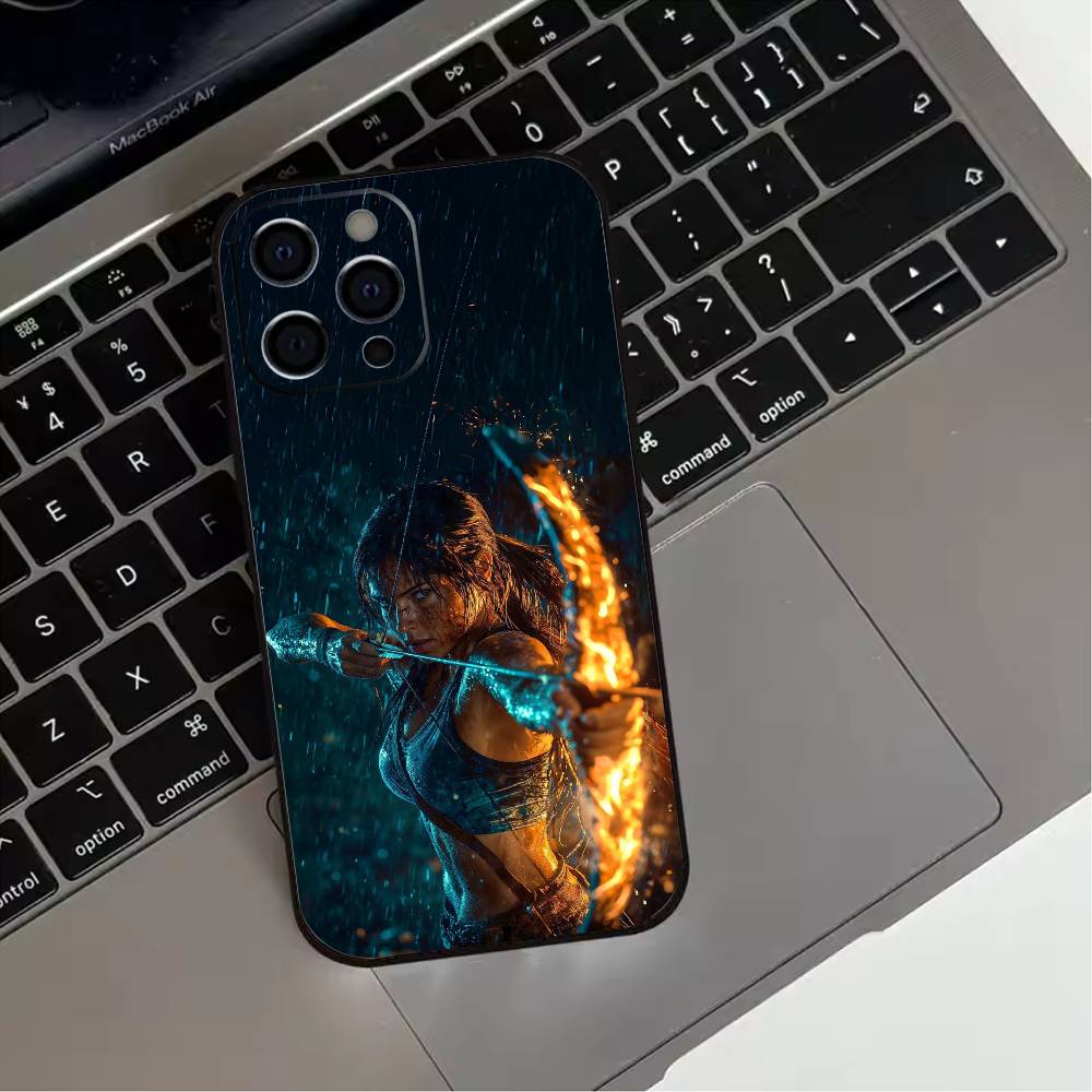 L-Lara-Croft T-Tomb R-Raider    Phone Case For iPhone 17,16,15,14,13,12,11 Plus,Pro Max,XS,Soft Silicone Black Cover