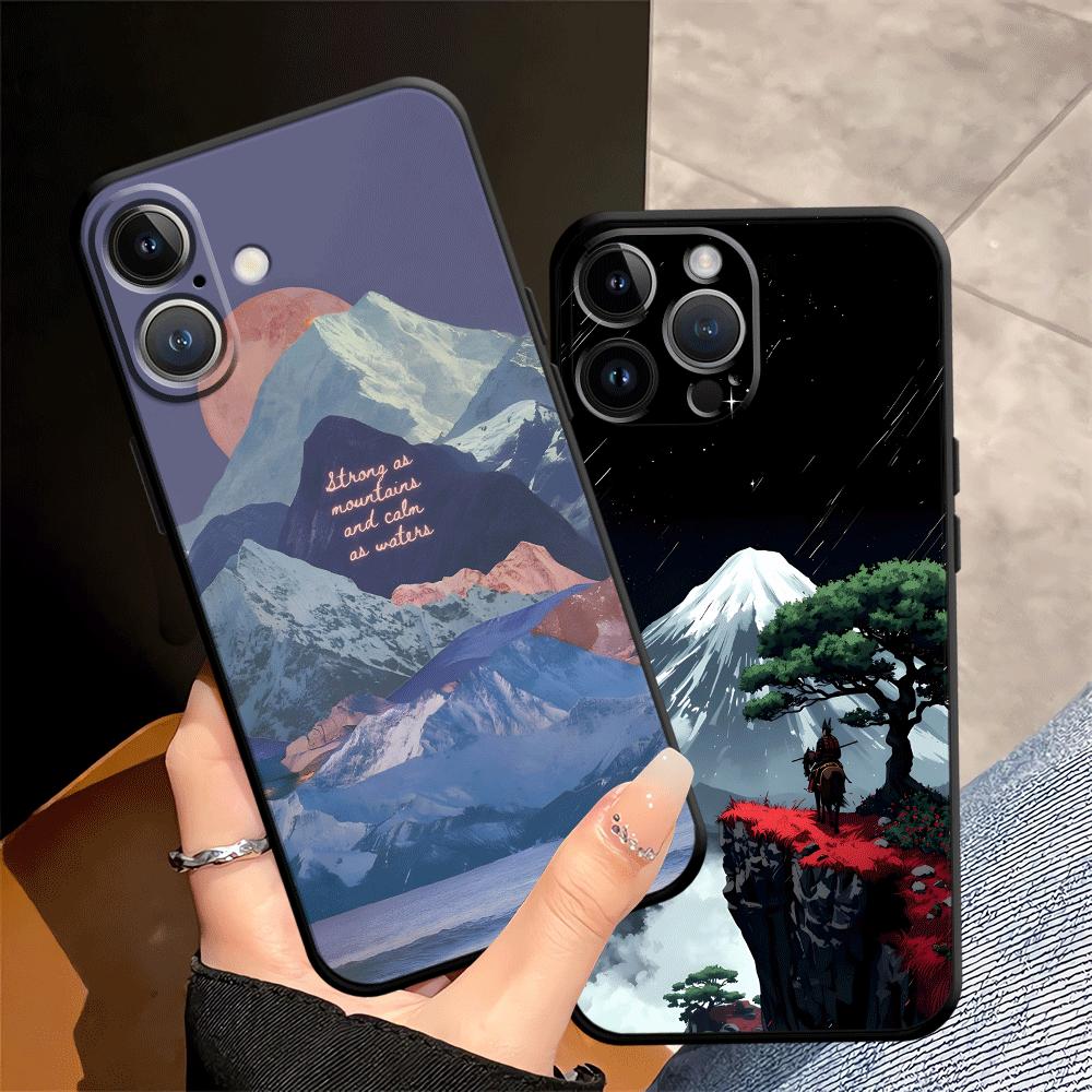 Creative Mountain Peak Art Funda Phone Cover Case for Apple iPhone 17 Pro Max 12 13 Air 11 15 Pro 7 8 XR XS MAX 16 14