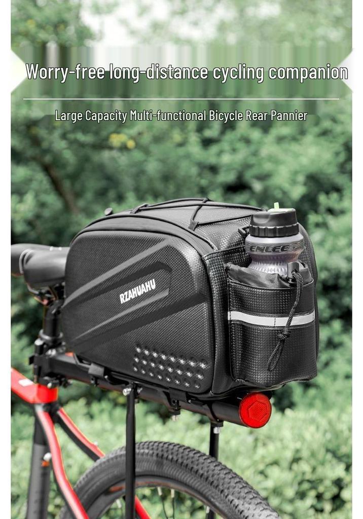 Hard Shell Bicycle Rear Seat Storage Bag - Mountain Bike Tail Bag & Rear Rack Pannier