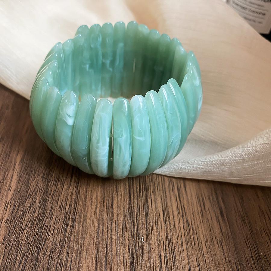 Iridescent Acrylic Semicircle Elastic Bracelet - Fresh & Sweet High-End Women's Jewelry 2025.