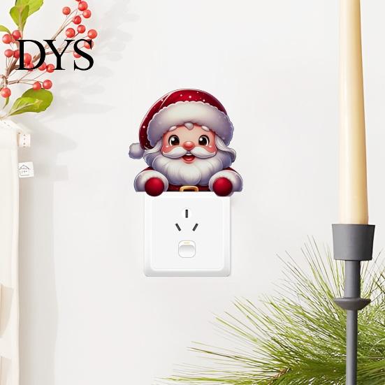 Easy Peel And Stick Wall Art Christmas Switch Stickers, Removable Santa Claus/Puppy/Reindeer/Elf/Pickup Truck Light Self Adhesive Festive Stickers