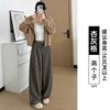 Black plaid wide-leg pants women's new autumn straight casual pants loose lazy wind loose pants