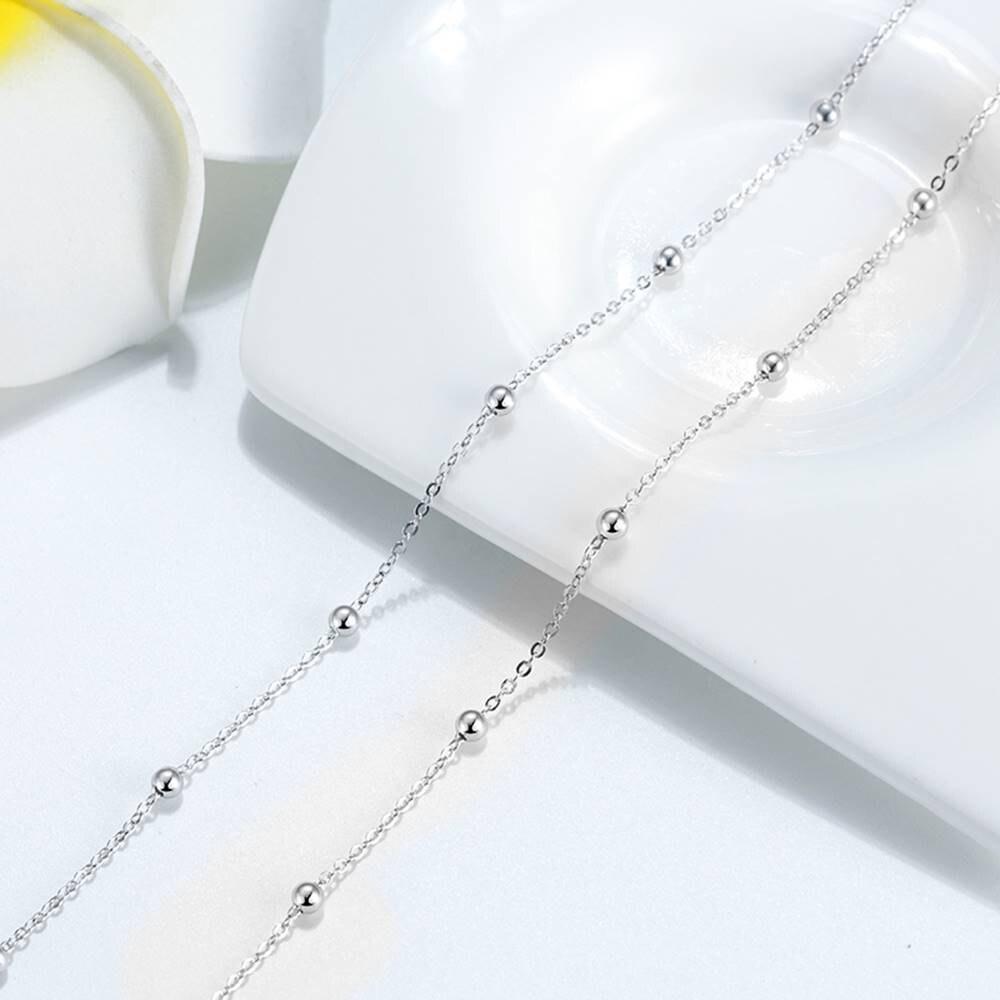 Astra Sterling Silver Rhodium-Plated Anklet for Women