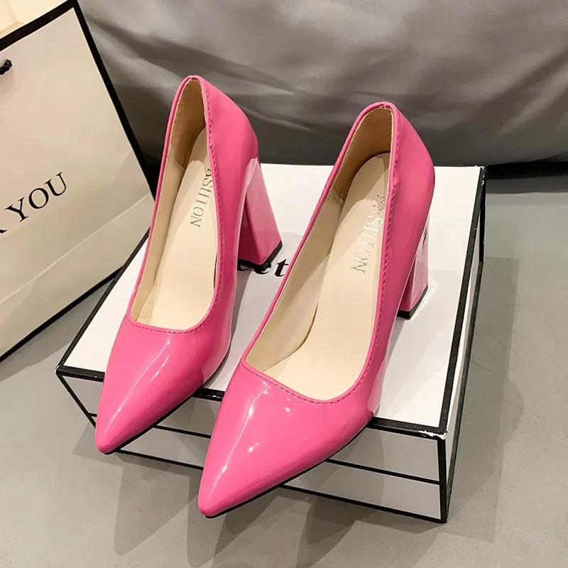 

Fashion Sexy High-heeled Shoes Women Pointed Shallow Mouth Shoes 2025 Women s Thick-heeled Fashion Shoes Plus Size 43 Zapatos Para Mujer 35