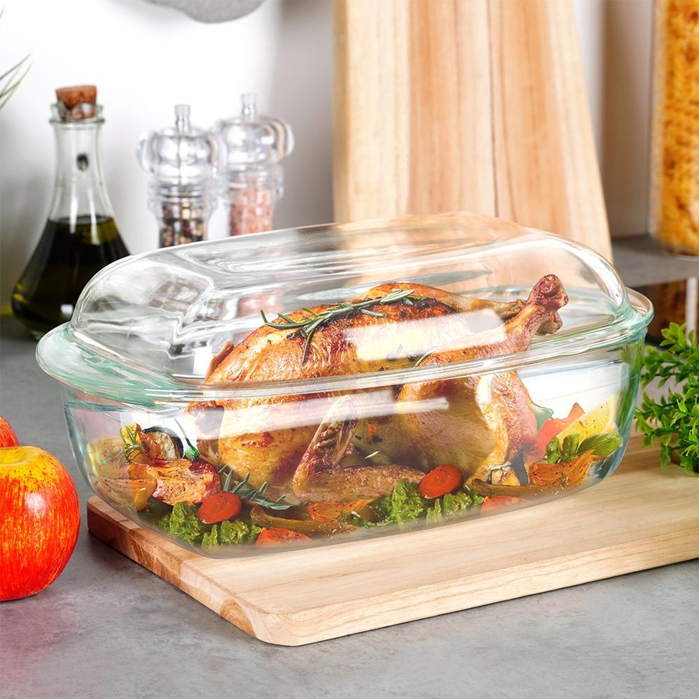 Glass Ovenproof Baking Dish for Baking, Roasting Pan, 4.5L