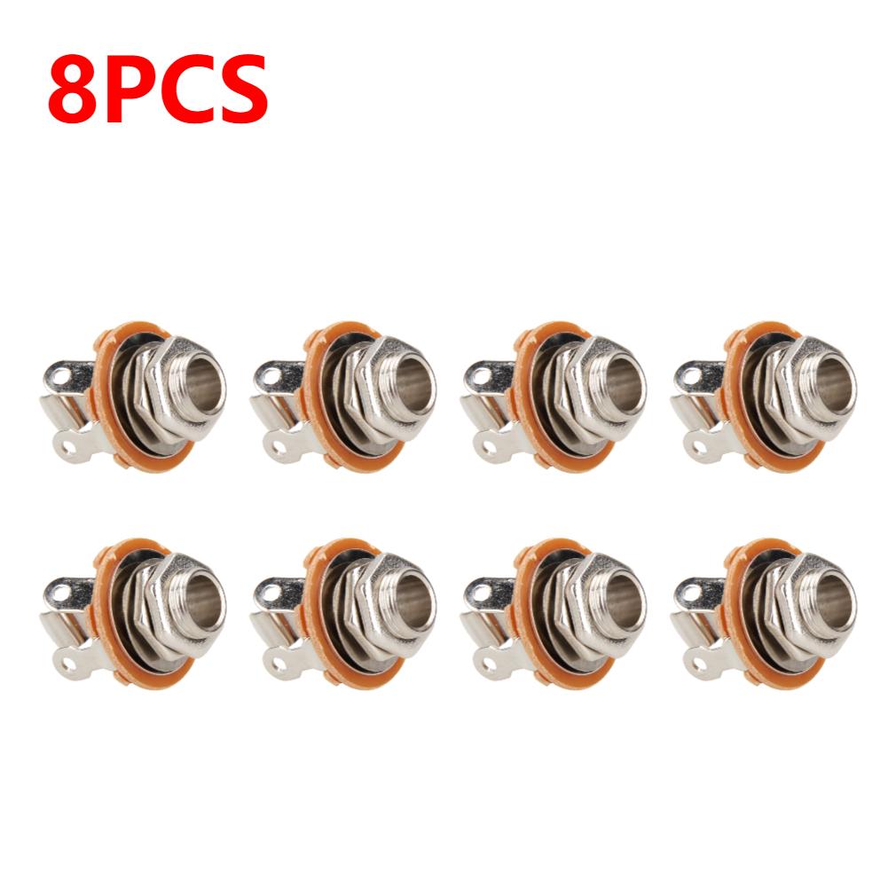 1-10Pcs Electric Guitar Input Jack For All Electric Guitar & Bass Guitar 1/4 Inch 2-Conductor Mono Jack Socket Nut & Washer