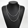 Mens Mobius Chain Necklaces Gifts Jewelry, Silver Color 4mm Wide Stainless Steel Geometric Twisted Links Choker Collar