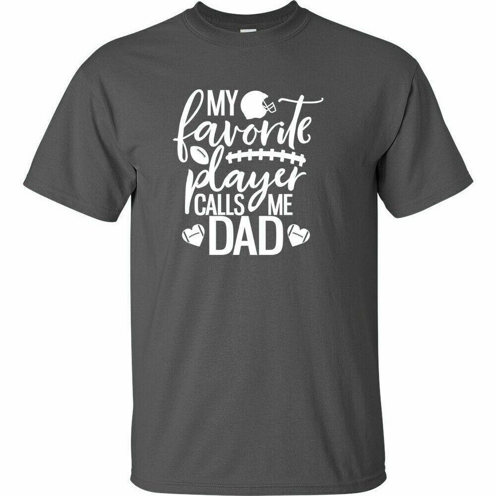 

My Favorite Player Calls Me Dad White Logo T Shirt Football Season Parents Tee L