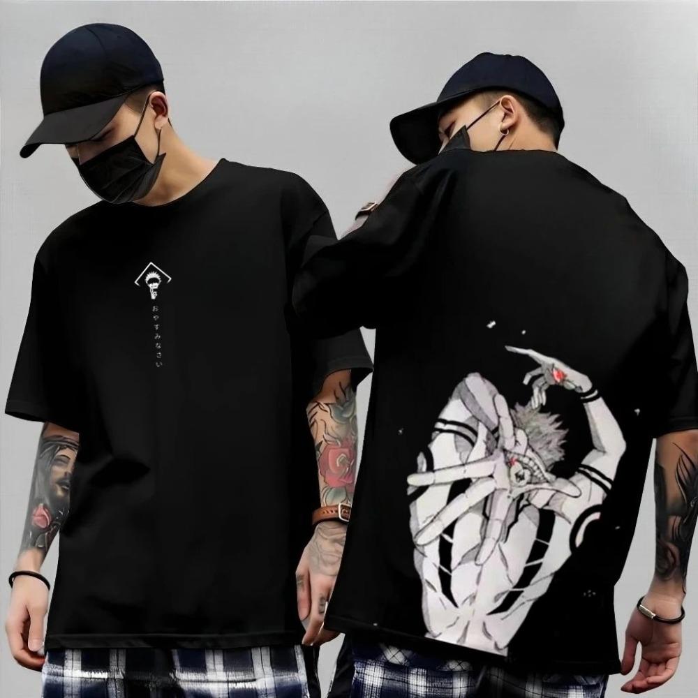 Demon Slayer Akaza (Upper Rank 3) Soryu Style Blood Demon Art Oversized Graphic T-Shirt, Anime Streetwear Tee, Unisex Casual Top