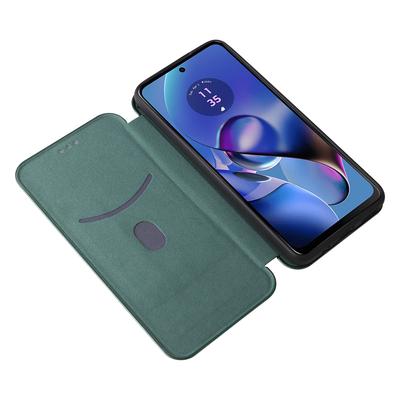 For Motorola Moto G64 5G Case Carbon Fiber Texture Leather Cover with Card Slot