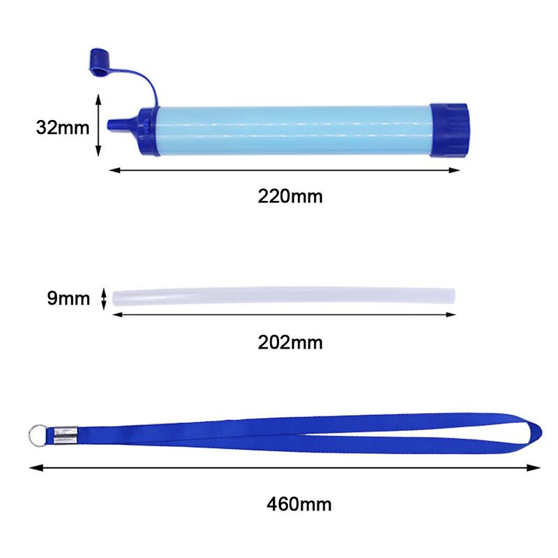 Portable Camping Water Filter Hiking Water Purifier Water Purification Suction Tube For Outdoor Emergency Survival Tools