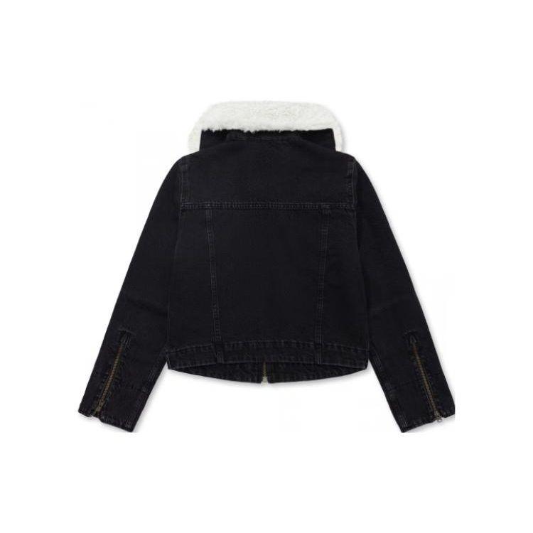 Levi's Women's Eco Shearling Collar Denim Jacket Black A3487-0003