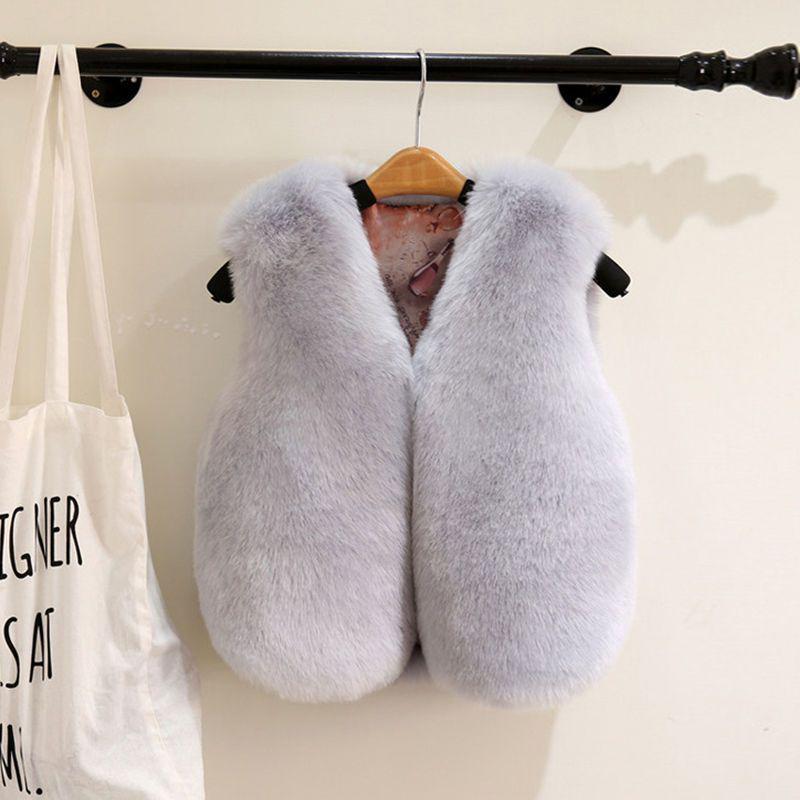 2024 Herbst/Winter Kinder Kunstfuchsfell Umhangweste, Unisex Modell 02