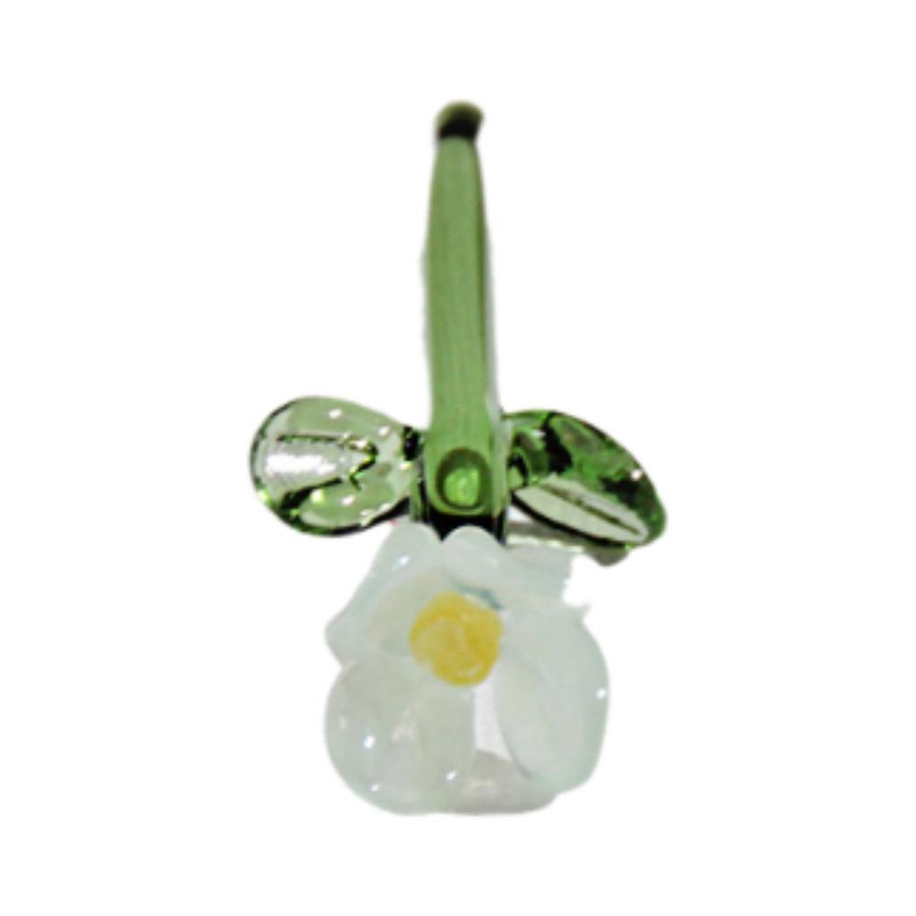 Mini Glass Flower Floral Figurine Gifts Artificial Flower for Spring Desktop