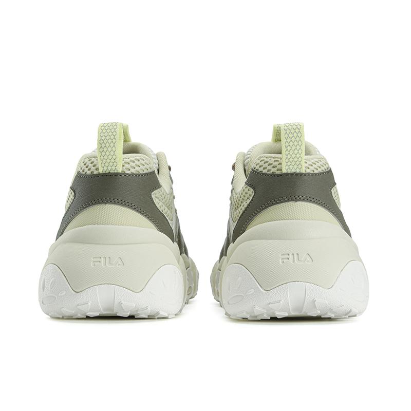 FILA FLUID 7 Abrasion Resistant Lightweight Breathable Low top Chunky Sneakers Men's Light Gray Yellow/Asparagus White F12M632103FBA