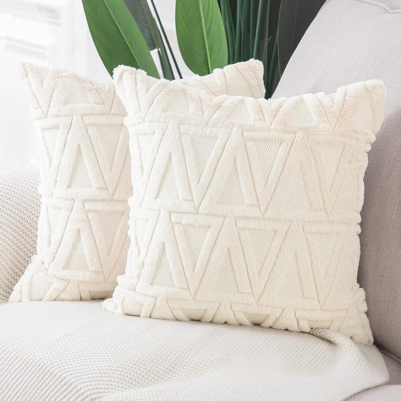 

Ins Style Nordic Pillow Geometric Pattern Plush Pillow Case Model Room Pillow Lathe Headrest 45 * 45cm (excluding pillow core)