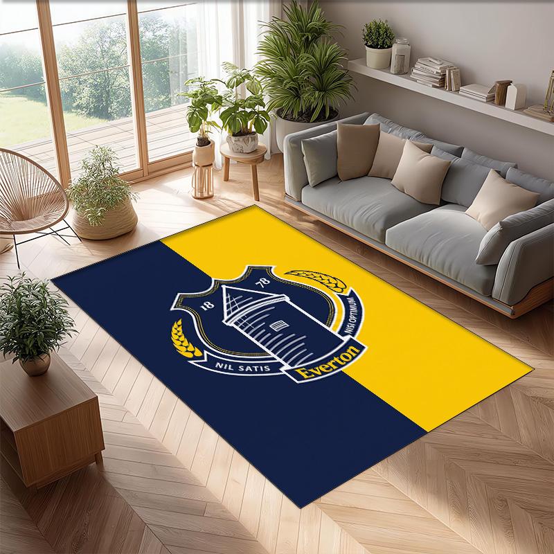 Tappeto in Velluto di Cristallo con Stampa Calcio Everton, Comodo Assorbente d'Acqua Antiscivolo Tappeto per Pavimenti Interni