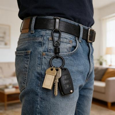 Mosquetón de Metal de Alta Resistencia Llavero Portátil Ligero Clip de Anillo para Colgar en Cinturón Mochila Llavero al Aire Libre Coche Casa Portallaves Organizador