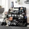 Name Custom Adele Print Flannel Blanket High Quality Warm Comfortable Cover for All Seasons Perfect for Gifts Home Decor