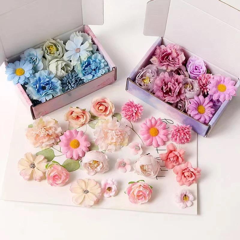 20pcs Silk Artificial Flower Head Home Decor Wedding Wall Backdrop DIY Party Floral Arrangement Table Display Art Supplies