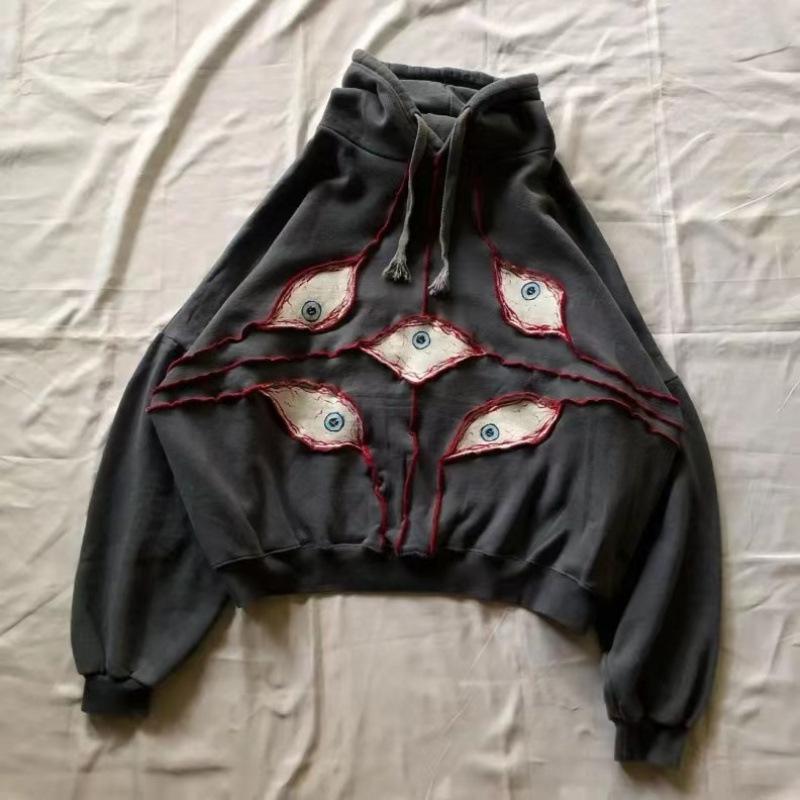 Vintage Frühling und Herbst Ästhetik 3D Gedruckter Gothic Mode Reißverschluss Hoodie Hip Hop Sportbekleidung Lässiger Pullover