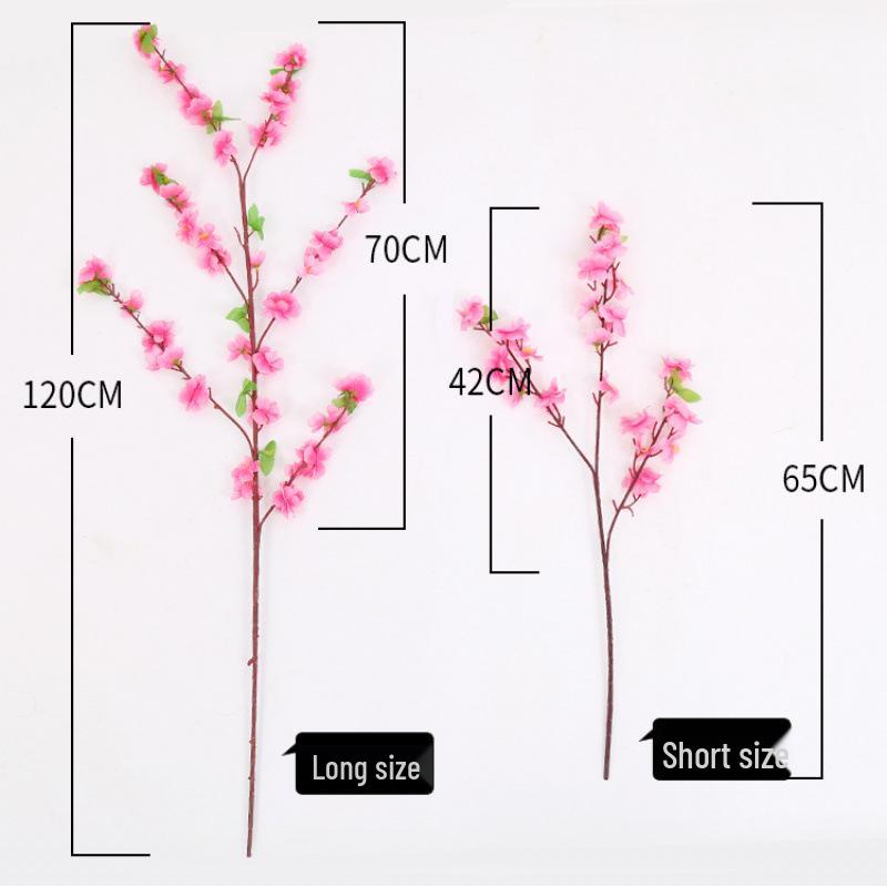 Silk Peach, Plum, and Cherry Blossom Arrangement – Indoor Floor Decoration