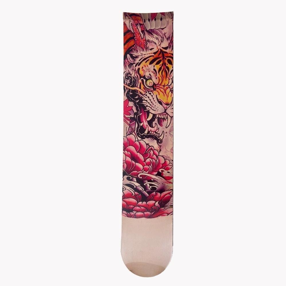 Breathable Fake Tattoo Socking Elastic Sun-proof Socks Flower Full Leg Tattoo Socks Driving