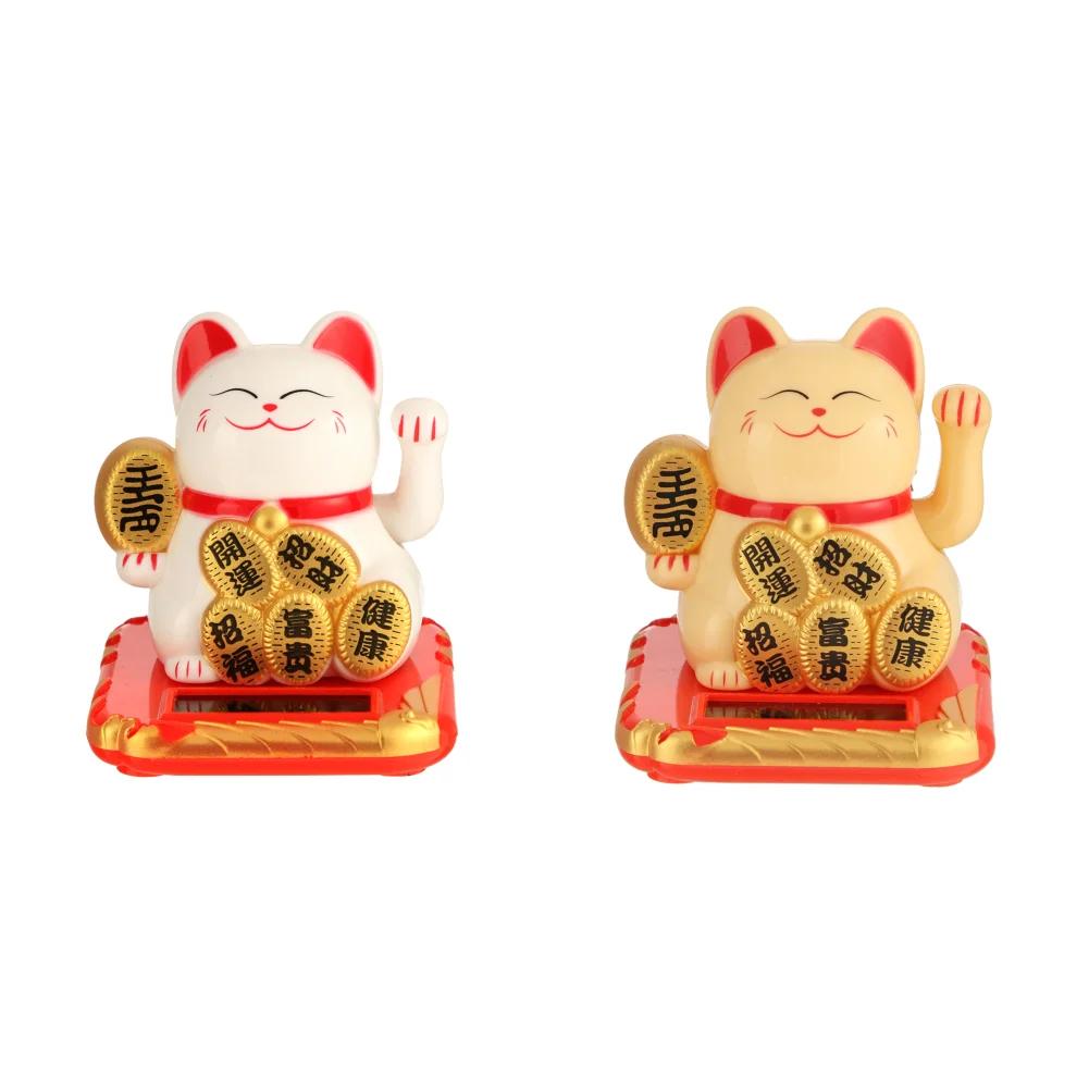Chinesischer Stil Glücksbringendes Tanzender Löwe Modell Solarbetrieben Hände Schüttelnd Glückskatze Reichtum Winke Figuren Handwerk Heimdekoration