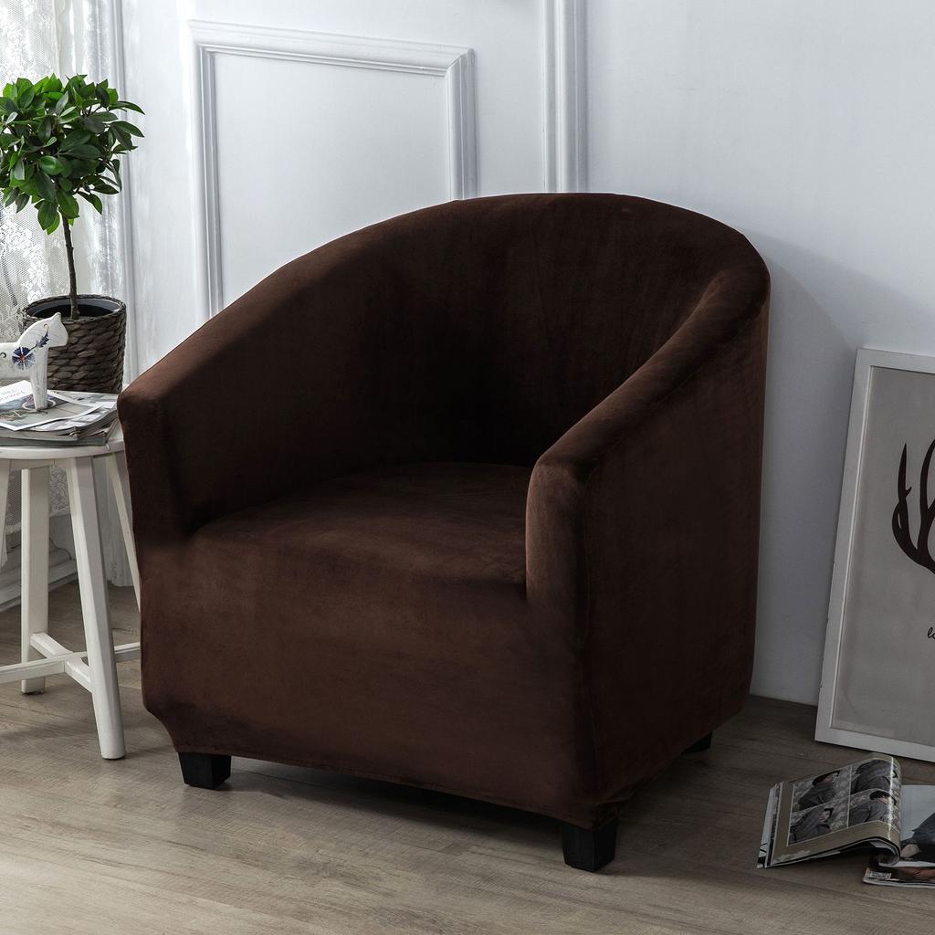 Solid Color Thickened Silver Fox Velvet Sofa Cover Milk Silk Semi-circular Arc Sofa Chair Cover Internet Cafe Single Sofa Cover