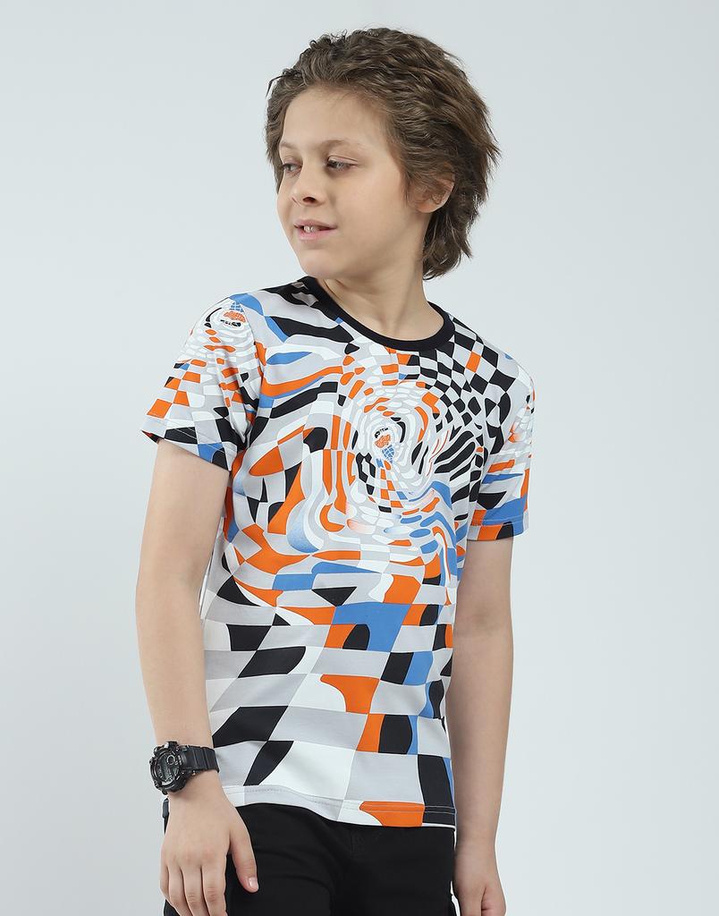 MONTE CARLO Boy's Regular Fit Printed Half Sleeve T-Shirt
