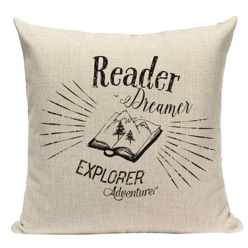 Cute Letter Print Pillow Case Square Cushion Cover Decorative For Sofa Bedroom Living Room Seat Car Office Home Decor