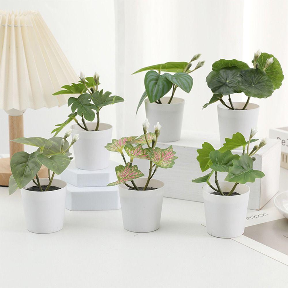Green Green Plant Potted Greenery Desktop Ornament High Quality Artificial Grass Bonsai  Windowsill
