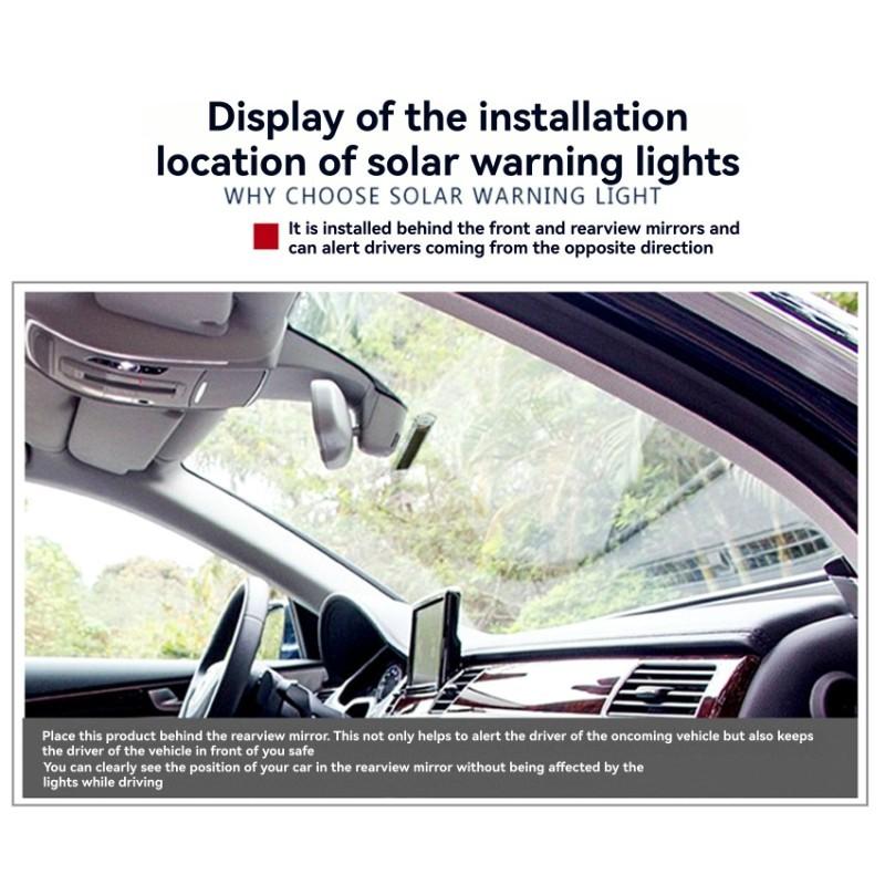 Multicolor Wireless Rear Window Warning Light-Solar-Powered LED Tail Light For Cars