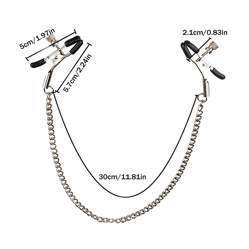 Metal Chain Nipple Clips Clitoris Breast Massage Clamps Adult Flirting Teasing Erotic Gadgets Sex Toys For Couples Multicolored